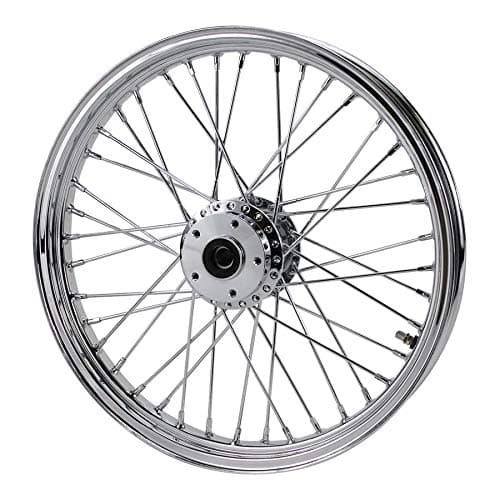 Chrome Front 40 Spoke Wheel 19" X 2.15" (fits Harley FX, Sportster 1984-1999) Billet Hub
