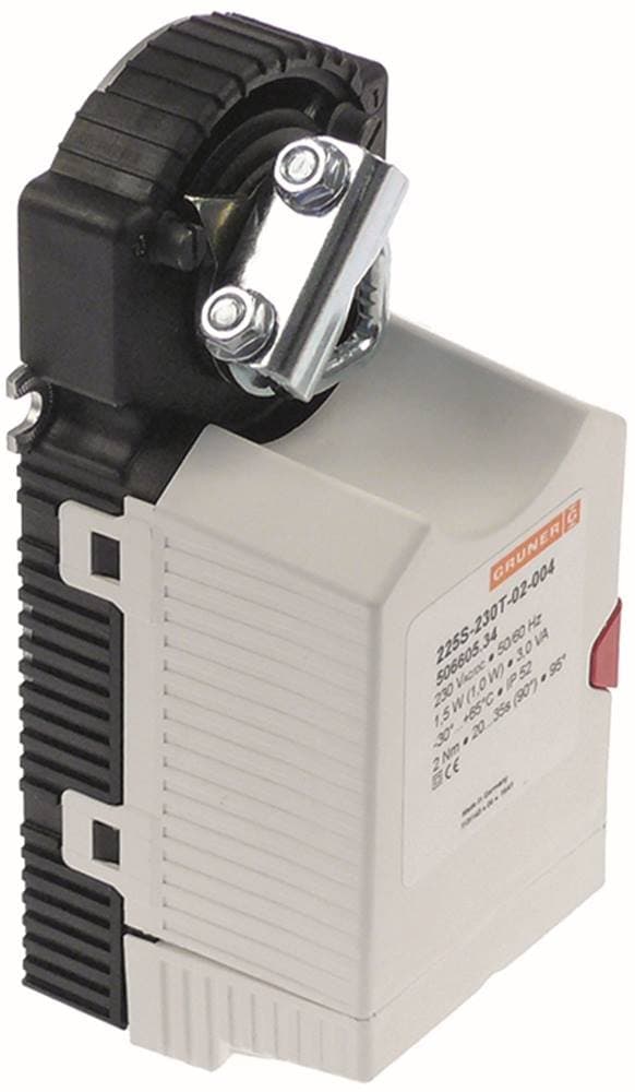 GRUNER 225S-230T-02-004 Actuator for MIWE Width 66 mm 50/60 Hz Height 61 mm Length 170 mm 1.5 W 230 V AC/DC Load Capacity 2 NM Shaft 16 mm