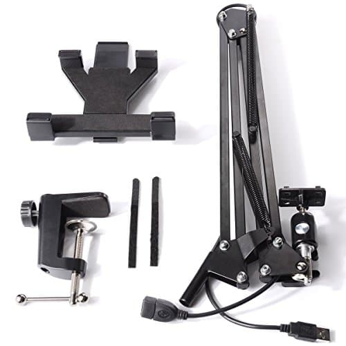 Xcellent Global Adjustable Hands Free iPad / Tablet Holder Mount Stand Telescopic Rack With Charge Cables and A Bonus Free 1.5 M USB Cable Included M-CA015