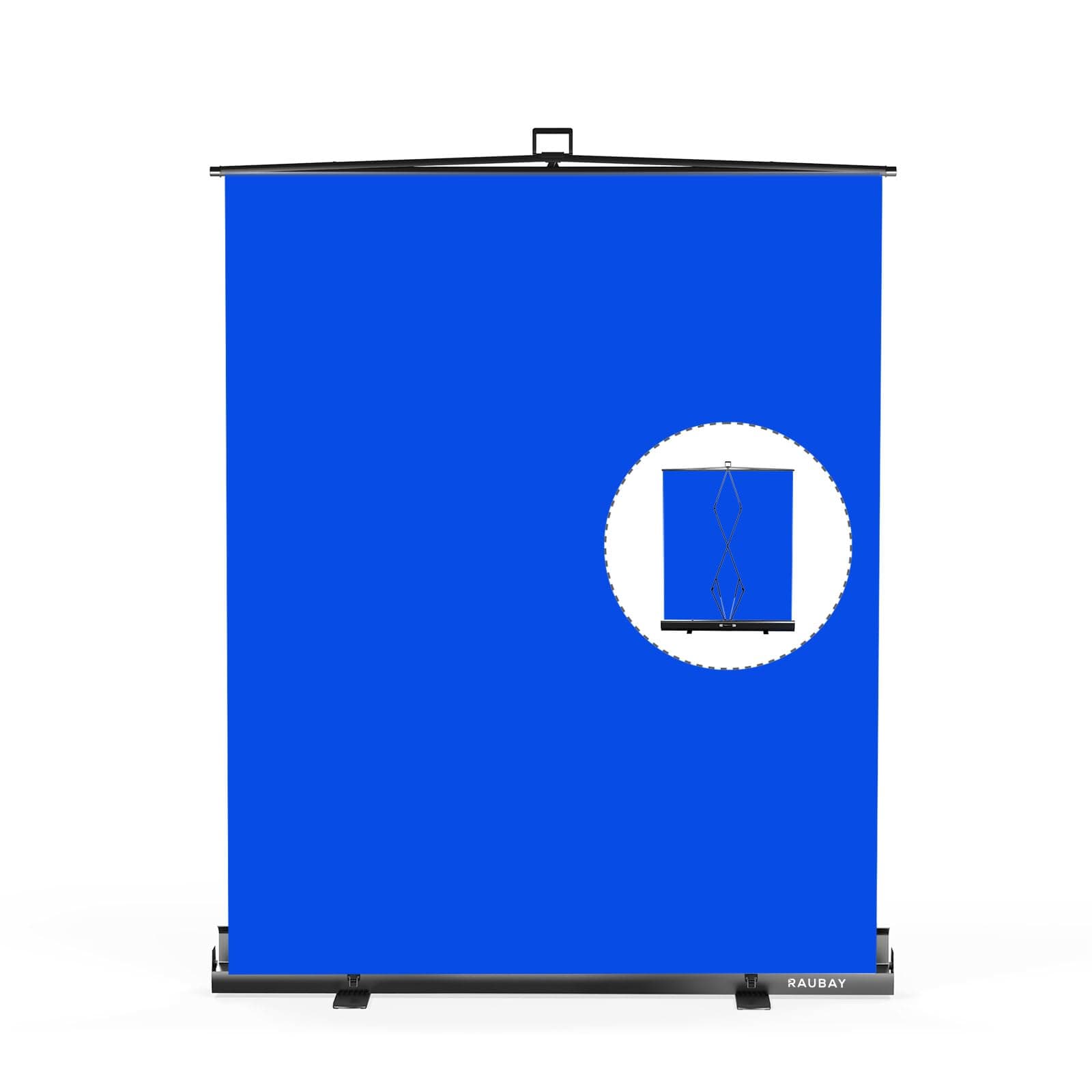 【Easy Set Up】 RAUBAY 59.8 x 82.7in Collapsible Blue Screen Backdrop Portable Retractable Chroma Key Panel Photo Background with Stand for Video Conference, Photographic Studio, Streaming