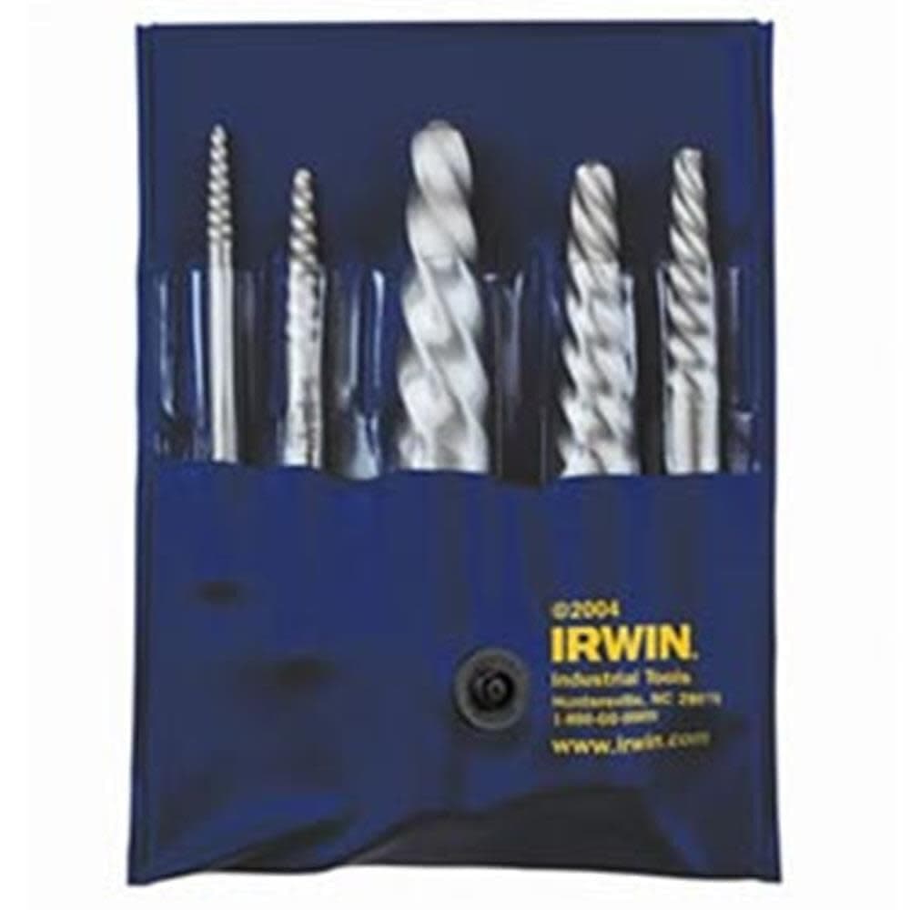IRWIN Screw Extractor, Spiral Flute, 6-Piece (53545)