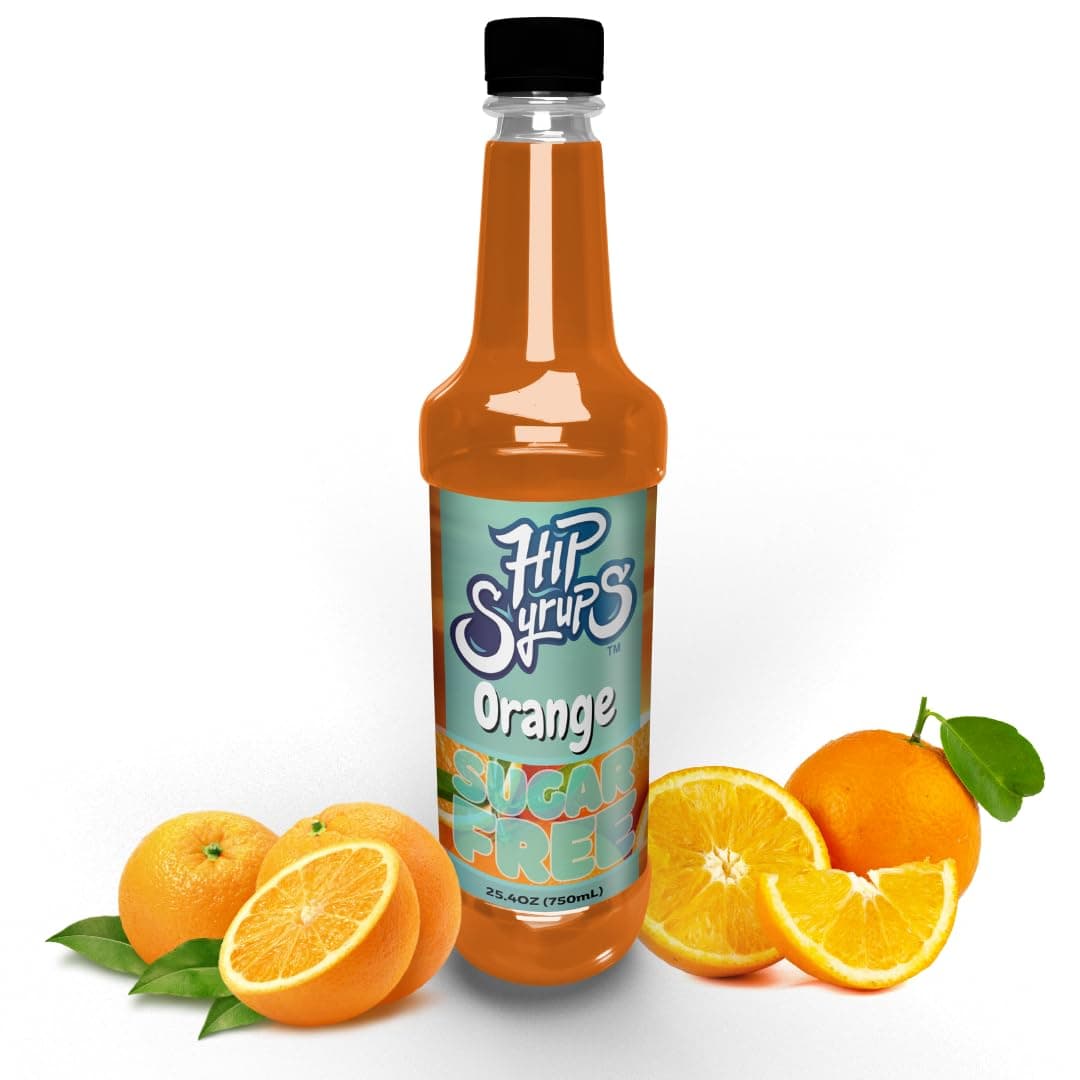 Orange Sugar Free Syrup Designed for Water Flavor, Bubble Tea, Boba Tea, Cocktails, Orange Favoring, Water Enhancer, Drink Mix for Ice Tea, Lemonade & More, Zero Calorie Flavoring, Keto Friendly, Sugar Free