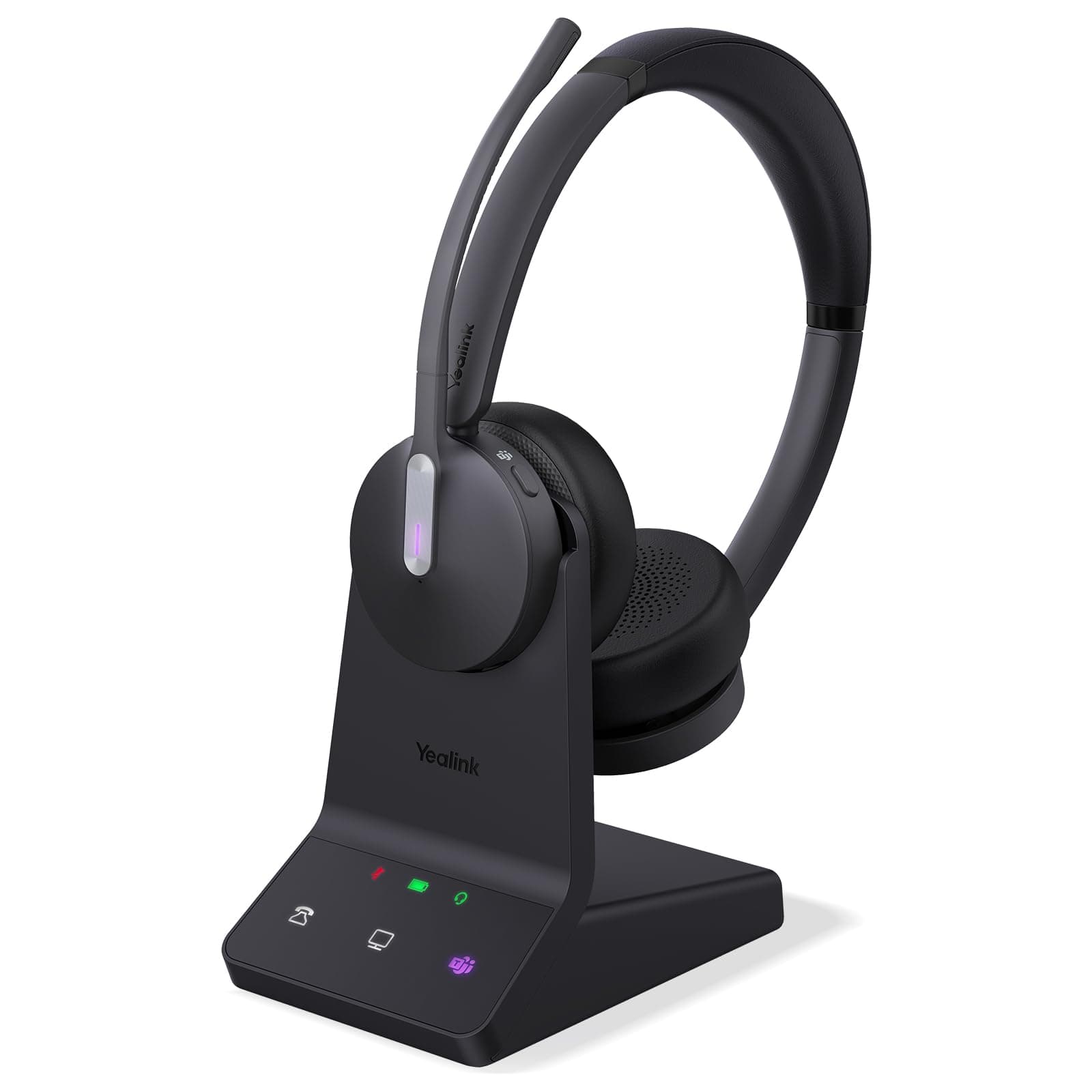 Yealink WH64 Wireless Headset, DECT & Bluetooth Dual-Mode, 606 Ft Range, Teams, Zoom, Skype & UC Certified, Black, On-Ear, Wireless, DECT & Bluetooth, Business Headset