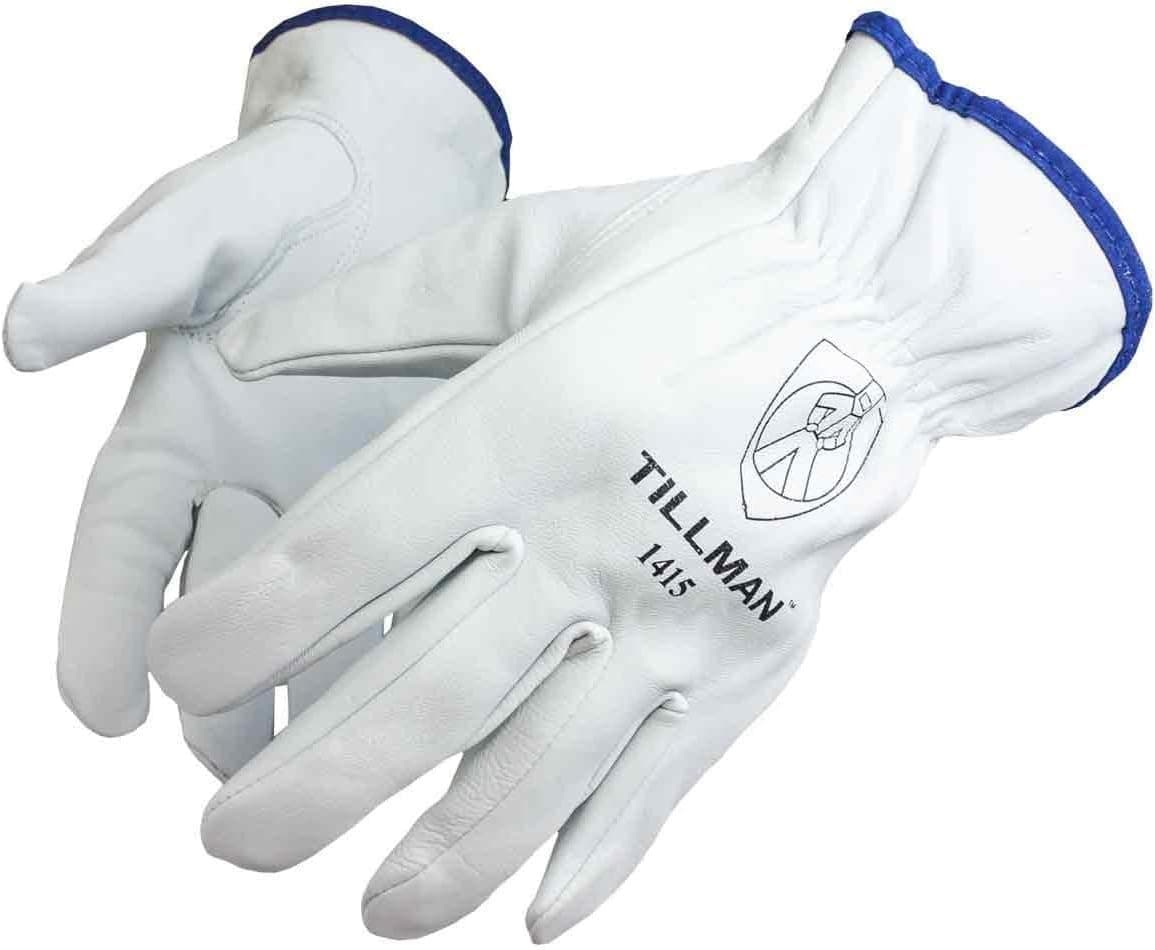 1415 Unlined Top Grain Goatskin Drivers Gloves, Medium, White
