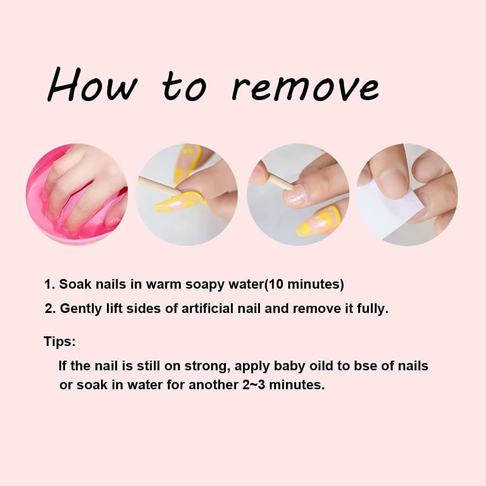 EchiQ Shiny Punk Style Metallic Light Purple False Fake Nails Metal Plating Acrylic Short Reflective Mirror Press on Nail Art Tips