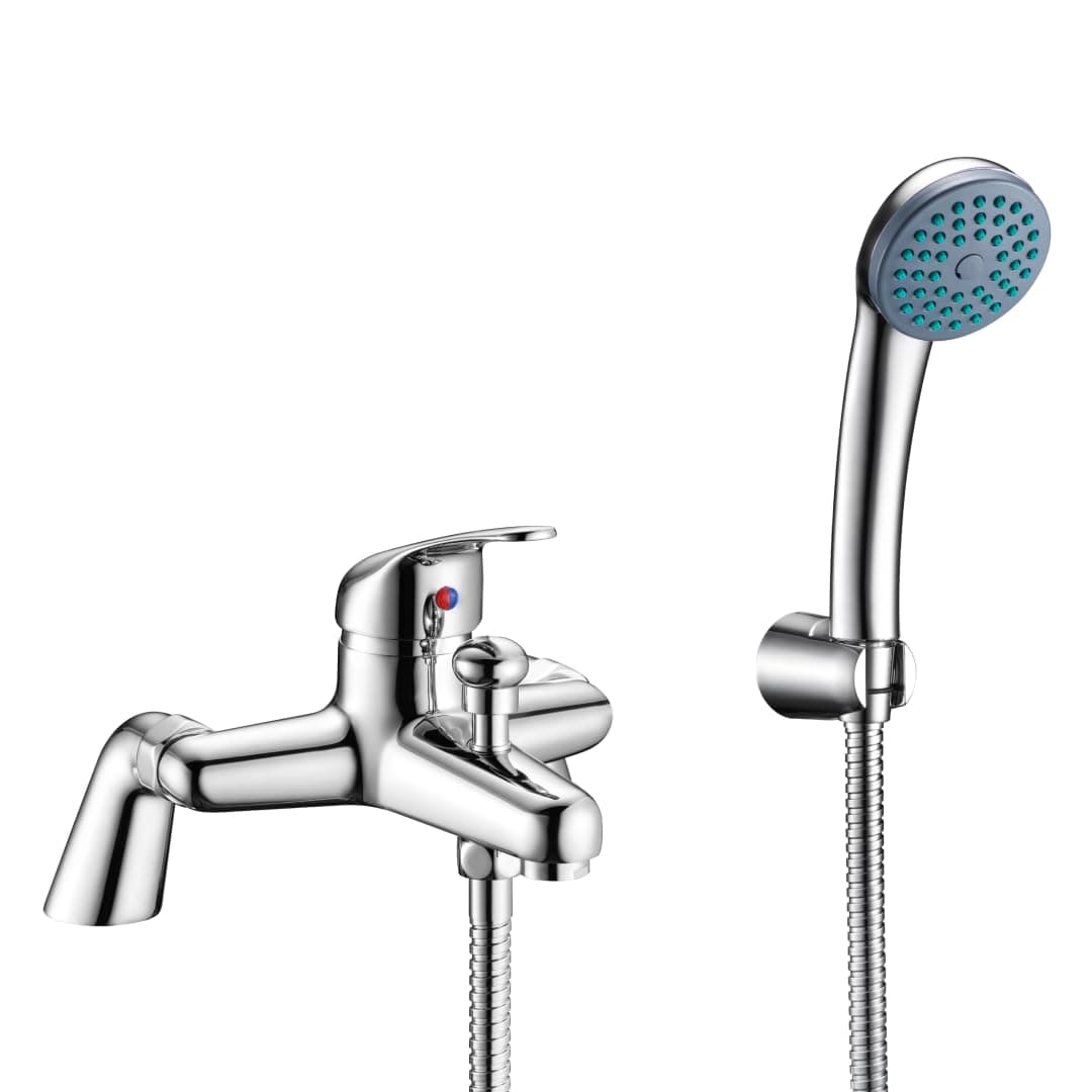 Bath Shower Mixer with Hose Pipe and Shower, Bathroom Tub Single Lever Mono Basin Shower Mixer, G3/4" Chrome Finished Taps, Shower Attachment for Bath Taps