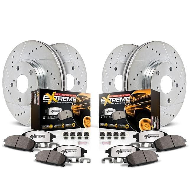 PowerStop Front & Rear Brake Kit For Ford Bronco 2022-24 - Truck & Tow Carbon Fiber Ceramic Brake Pads + Drilled & Slotted Rotors Upgrade, K9244-36