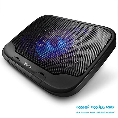 AIRFOX NP-C10 11"-15.6" Laptop Cooler Cooling Pad - Ultra Slim Portable 4 USB Powered - Moveable High Speed Silent Fan