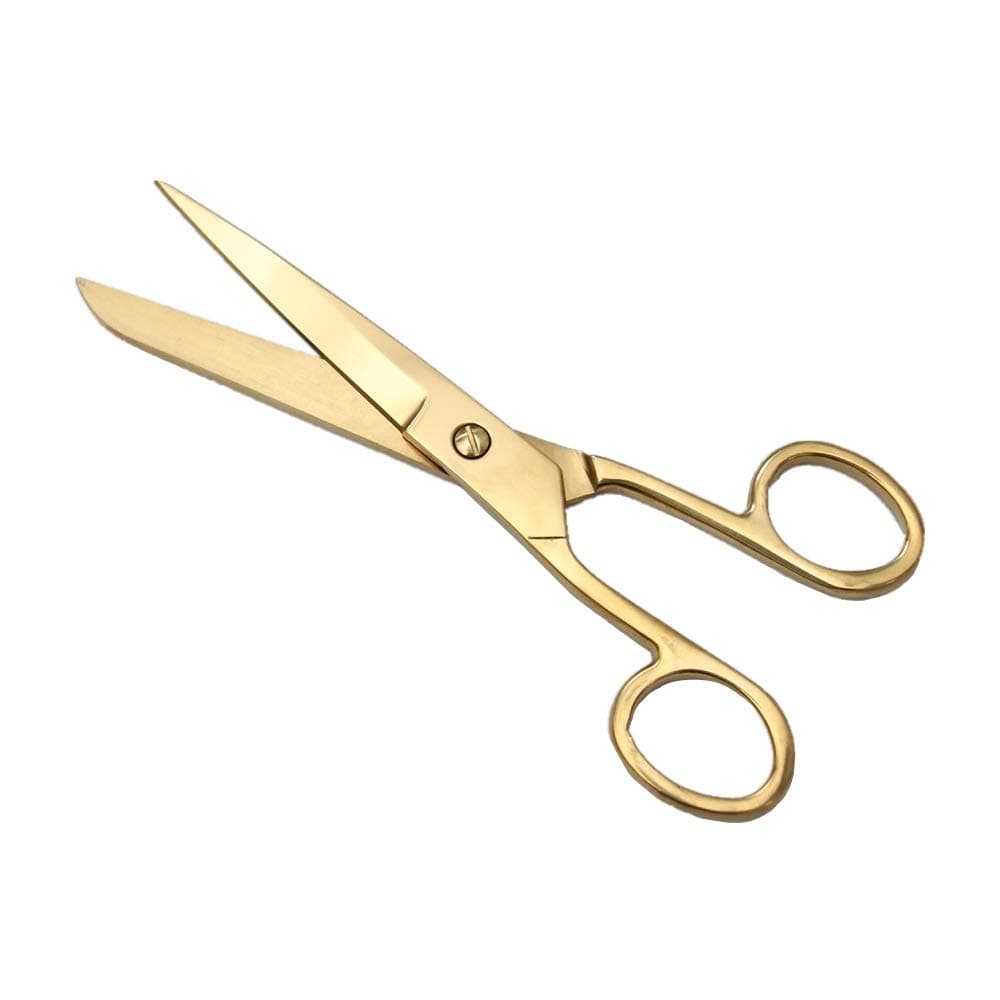 7 Inch Gold Craft Shears Knife Edge Craft Tailor Scissors Heavy Duty Stainless Steel Professional Fabric Dressmaker Shears for Cutting Fabric, Cloth, Leather, Canvas, Denim (Gold)