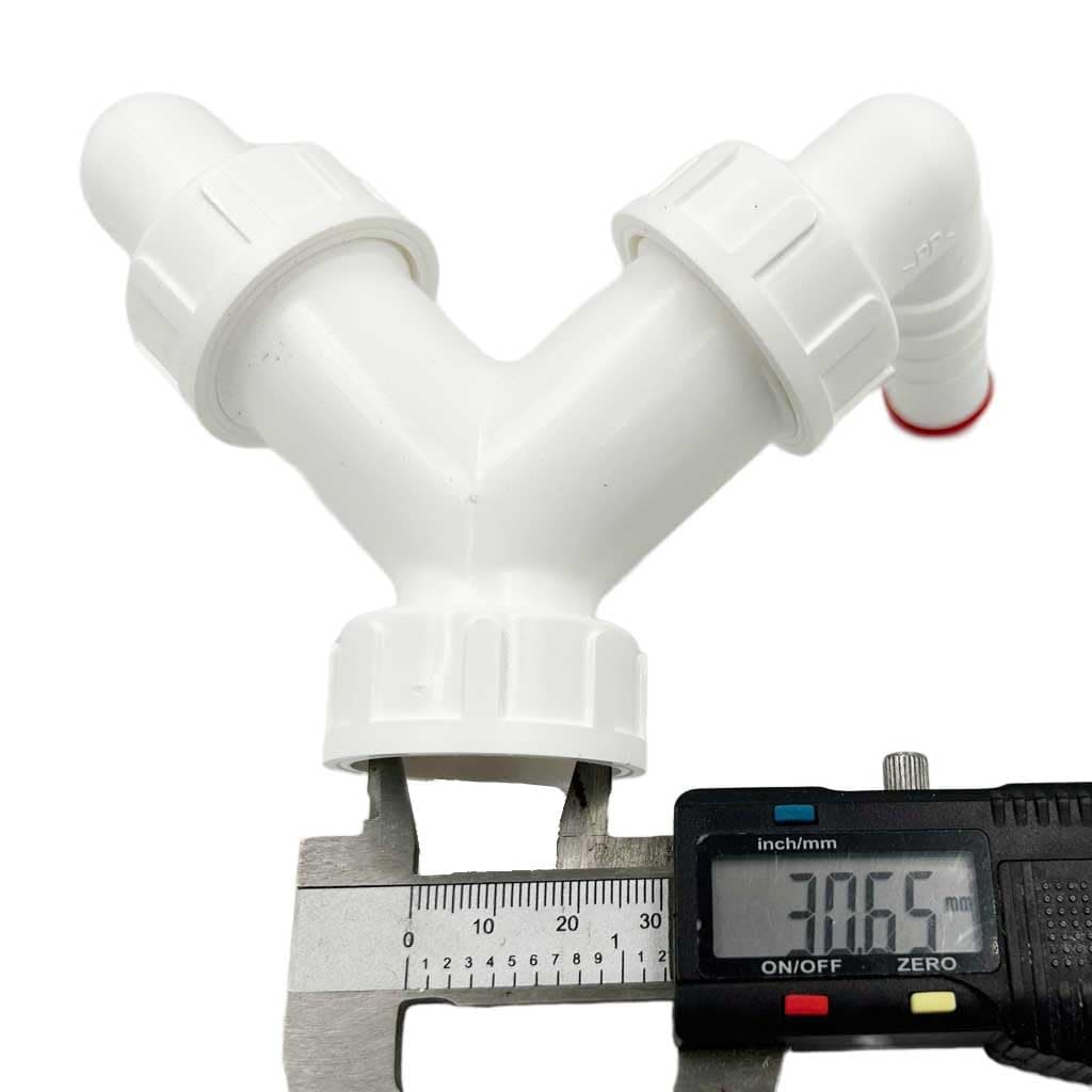 Double Dishwasher Elbow Inlets to G1 BSP (33mm Thread Diameter) Drain Waste Trap Connector