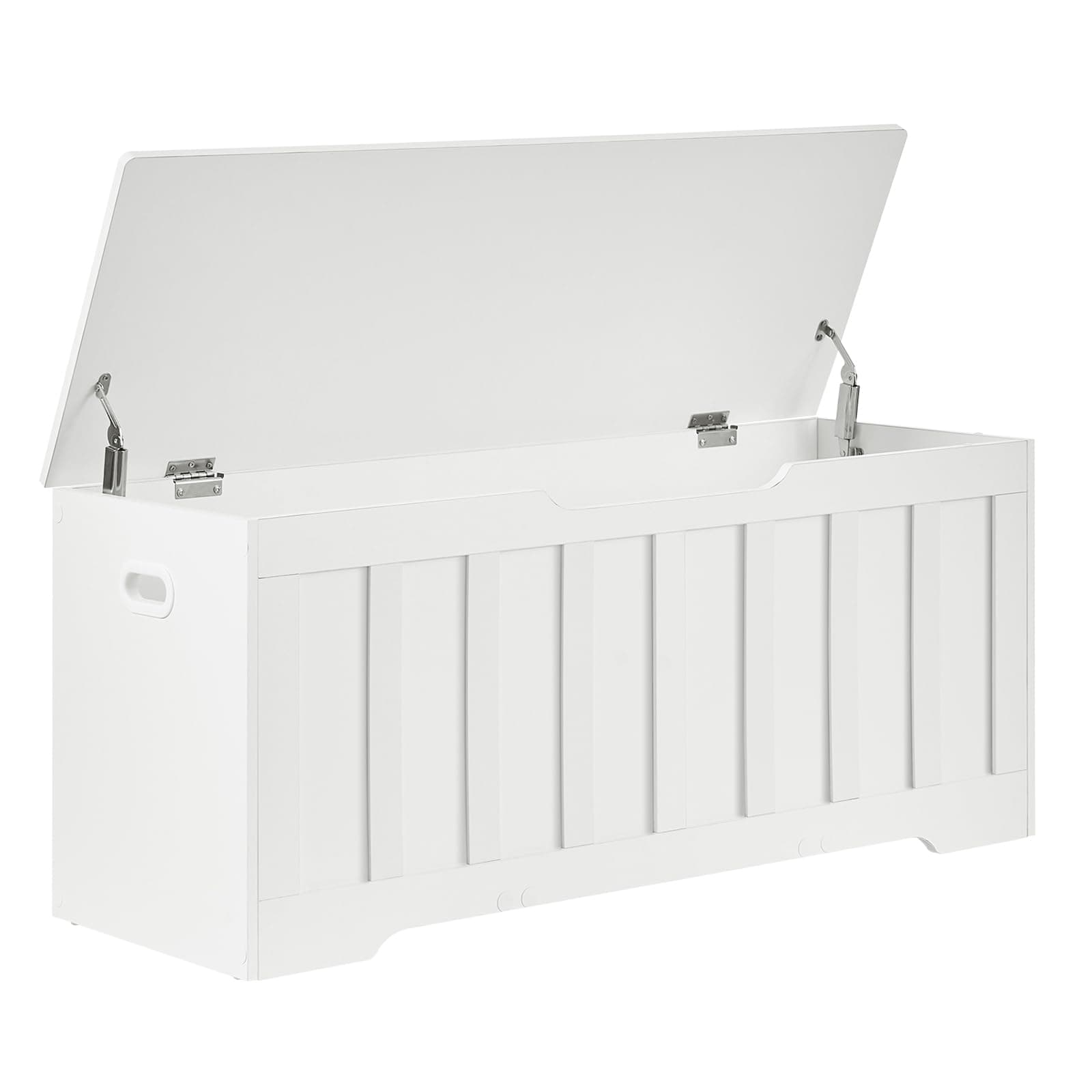 VANKILEY 43.3" Storage Chest Extra Large,Storage Trunk with 2 Safety Hinges,Wooden Storage Bench,Shoe Bench,43.3x15.7x19.1 Inch,Easy Assembly,Storage Bench for Bedroom,Living Room,entryway(White).