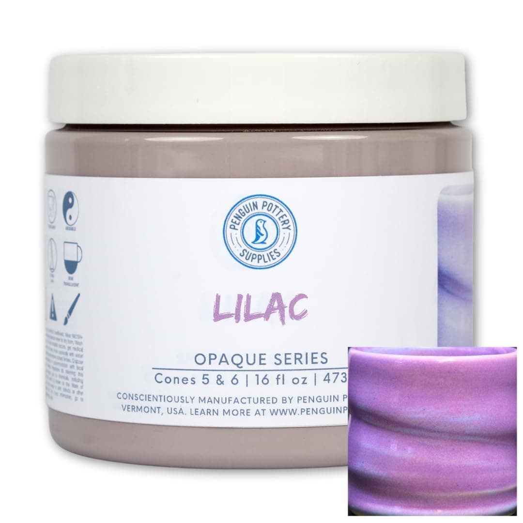 Penguin Pottery Glazes - Mid Range Fire - Opaque Series - Lilac - Cone 5/6-16oz