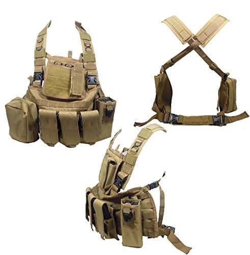 Tactical Chest Rig Vest MOLLE RRV Attacks Airsoft Coyote