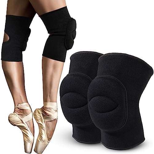 Volleyball Dance Knee Pads 20mm Thick Sponge Knee Support Soft Dance Knee Sleeve Stretchy Knee Brace for Women Men Kids Yoga Ballet Pole Dance 1 Pair