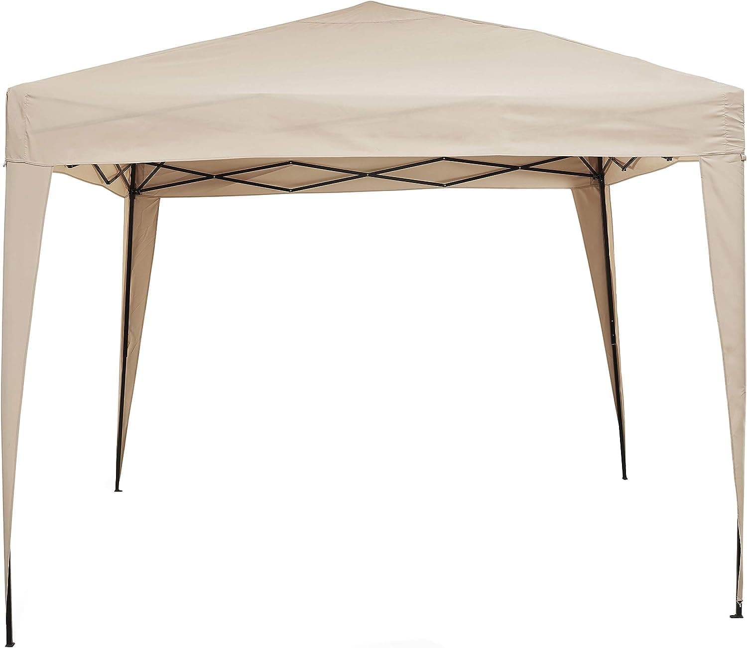 Blue River Pop Up Gazebo 3m x 3m with Storage Bag - Free-Standing Canopy Outdoor Event Shelter - Water Resistant Garden Gazebo - Marquee Pop Up Tent Beige -F002 -(0366)