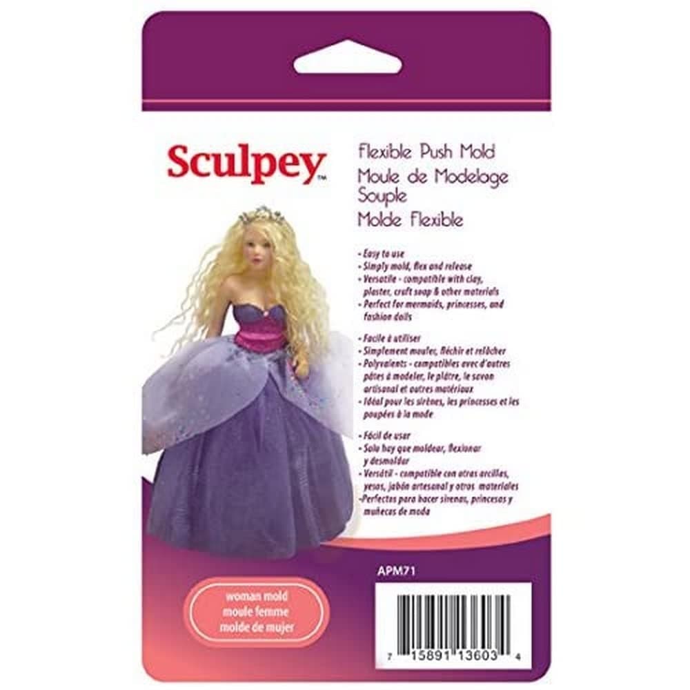 Polyform APM-71 Sculpey Flexible Push Mold, Woman Doll