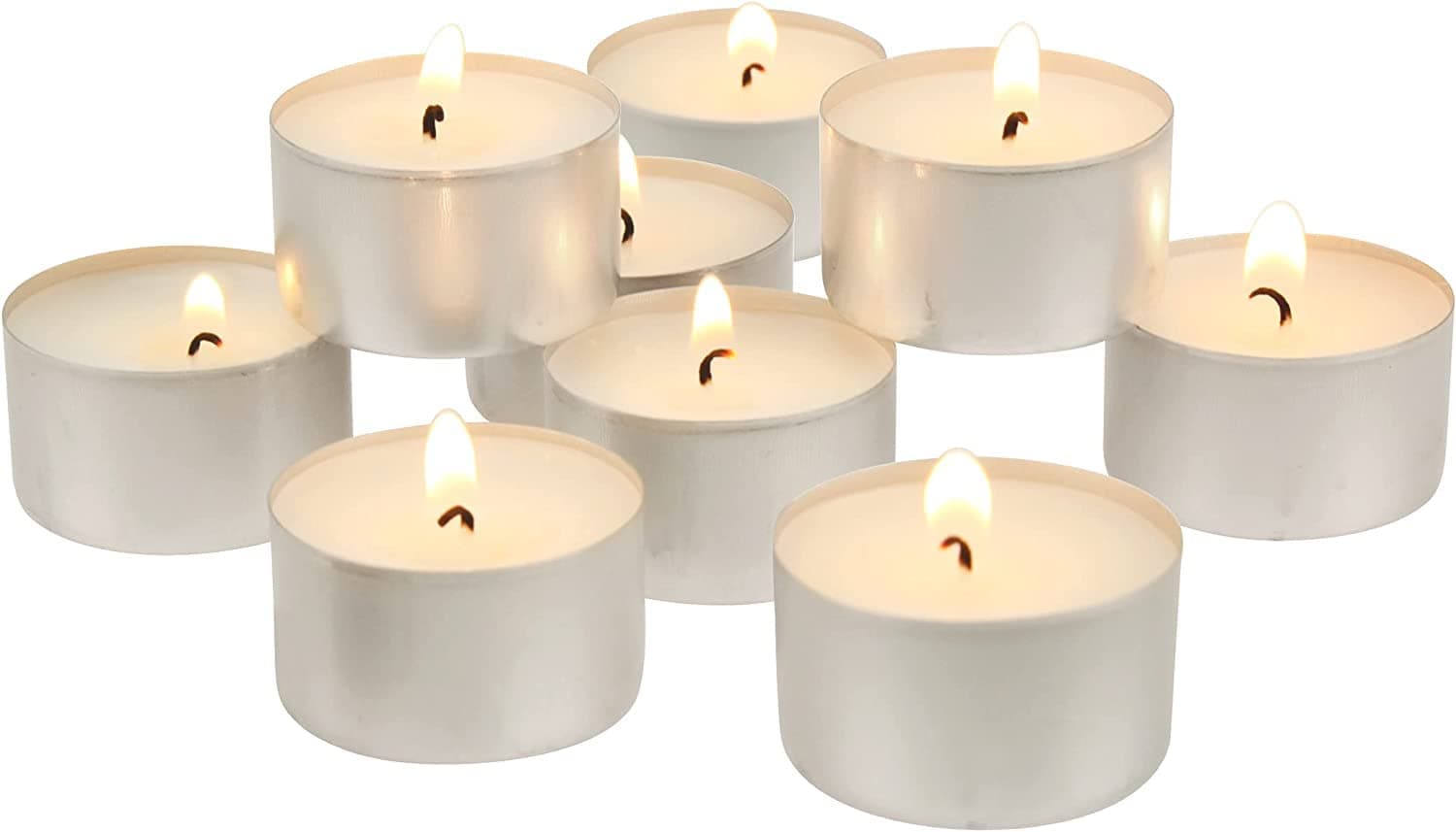 True Decor 12 Hour Burning Tealight Candles 44g Tea Candles Long Burning T-Lights Unscented Smokeless Pack of 8