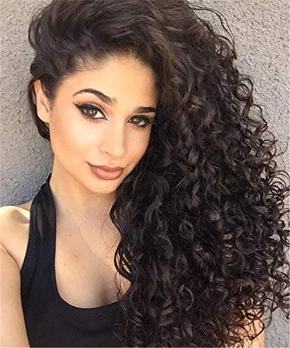 Yingrun Deep Wave 360 Lace Front Human Hair Wigs,150% Density Pre-Plucked Hair Line Lace Frontal Curly Wigs with Baby Hair 100% Virgin Human Hair Wigs for Black Women (12 Inch)