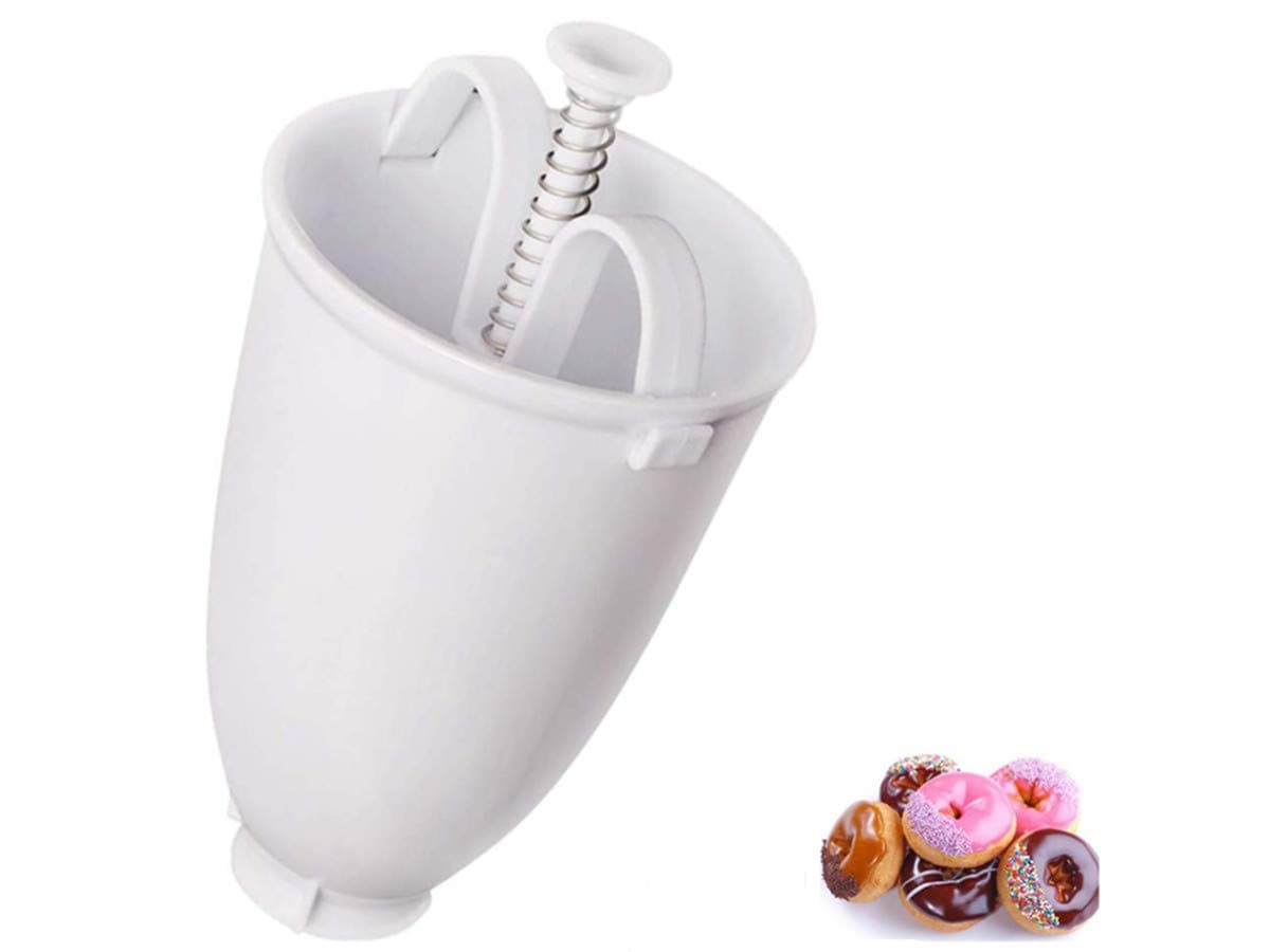 XJS Food Grade Stainless Steel Compression Spring,Biscuit Donut Maker DIY Baking Tools Milking Dessert Baking Mold White