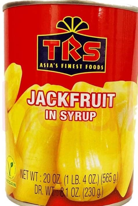 TRS Jackfruit in Syrup, Canned jackfruit, Ready to Eat, Jackfruit Chunks Used in both sweet and savory dishes, Indian Origin-565g (Pack of 6)