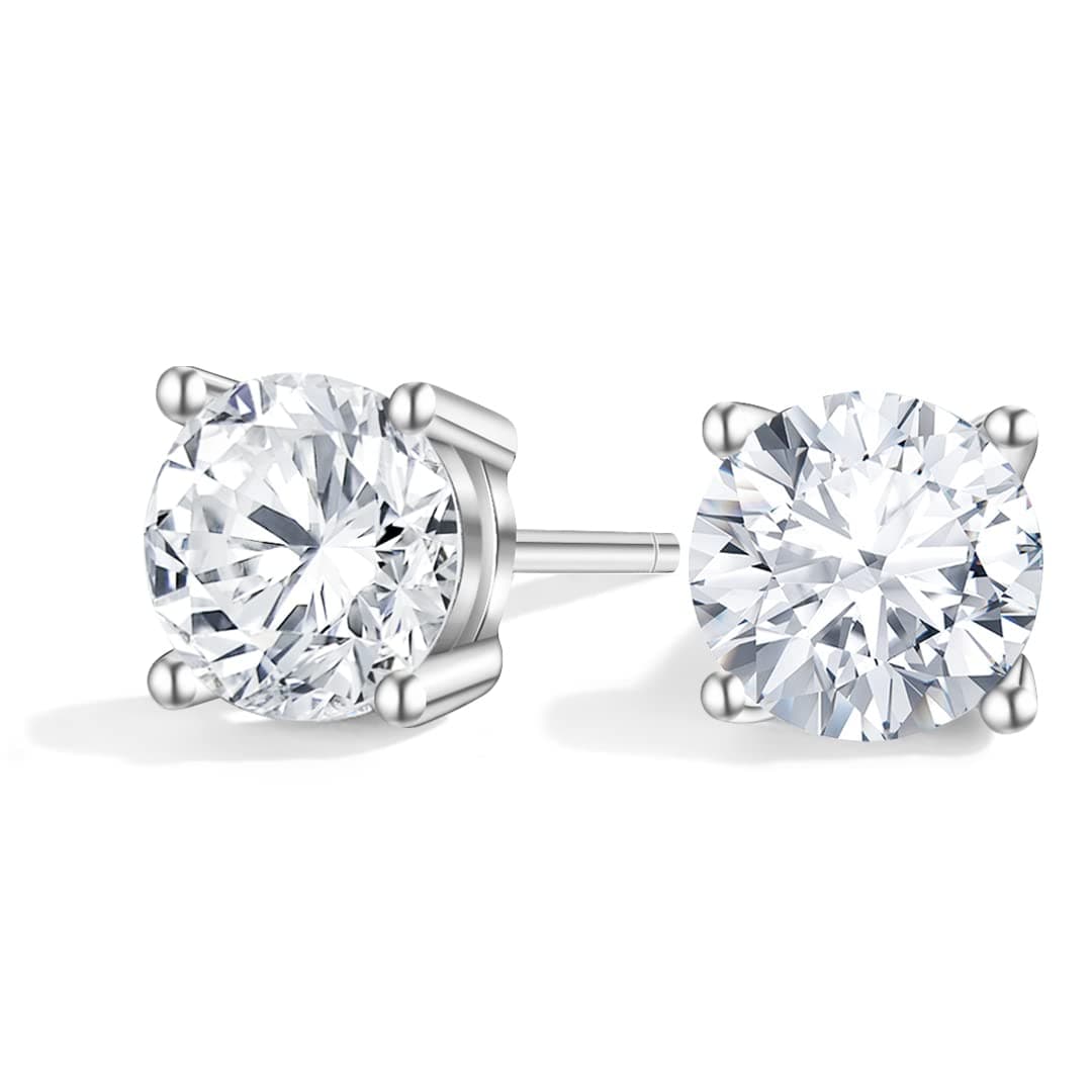 Moissanite Earrings Lab Created Diamond 925 Sterling Silver Stud for Men Women Jewelry Gifts