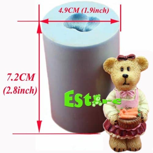Silicone Candle Mould DIY 3D Bear Mold S0757