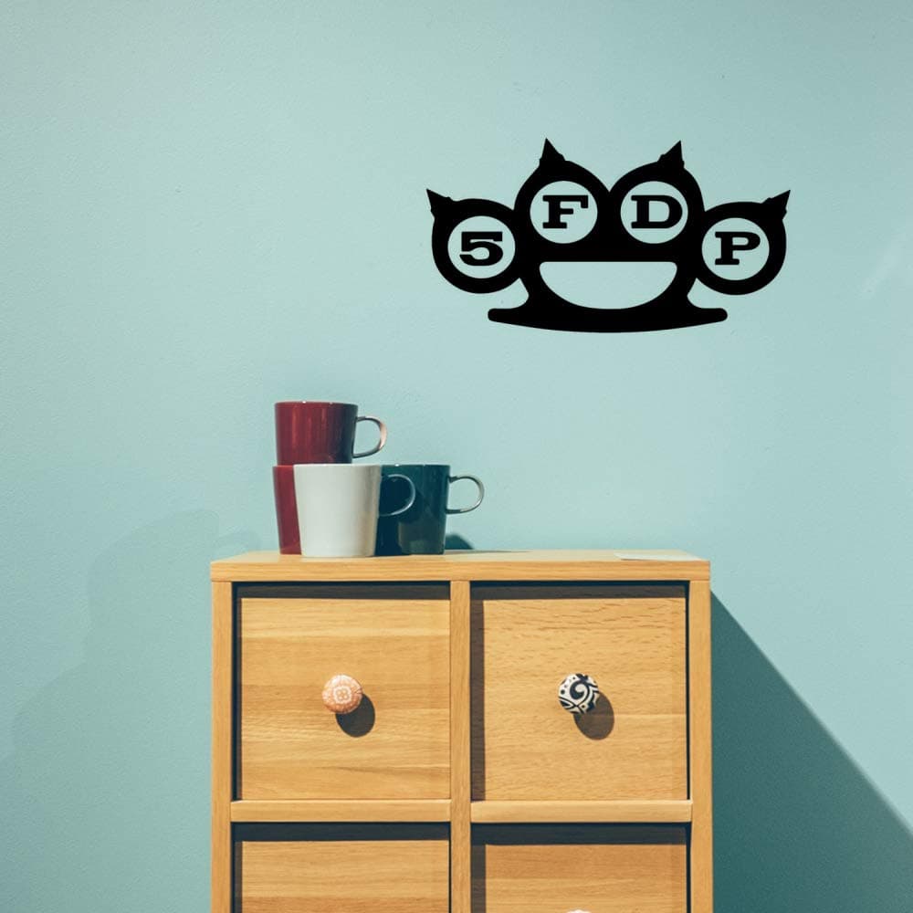 Gadgets Wrap Wall Decals 29CM Wall Stickers Black Color - (5 Finger Death Punch Brass Knuckles Rock Band)