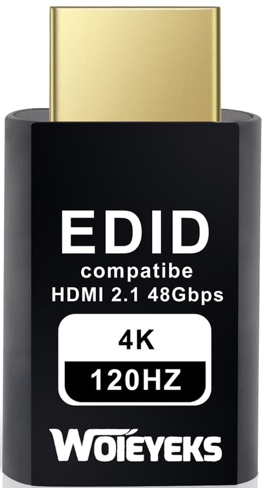 4K 120Hz HDMI 2.1 Dummy Plug,Virtual Display Emulator,Headless Ghost Display Adapter Support 3840x2160@120HZ,1440@120HZ,1080P@120HZ EDID Monitor Emulator(8K not Supported)