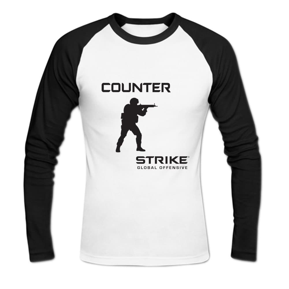 Men's CS Go logo Long Sleeve Baseball Shirt
