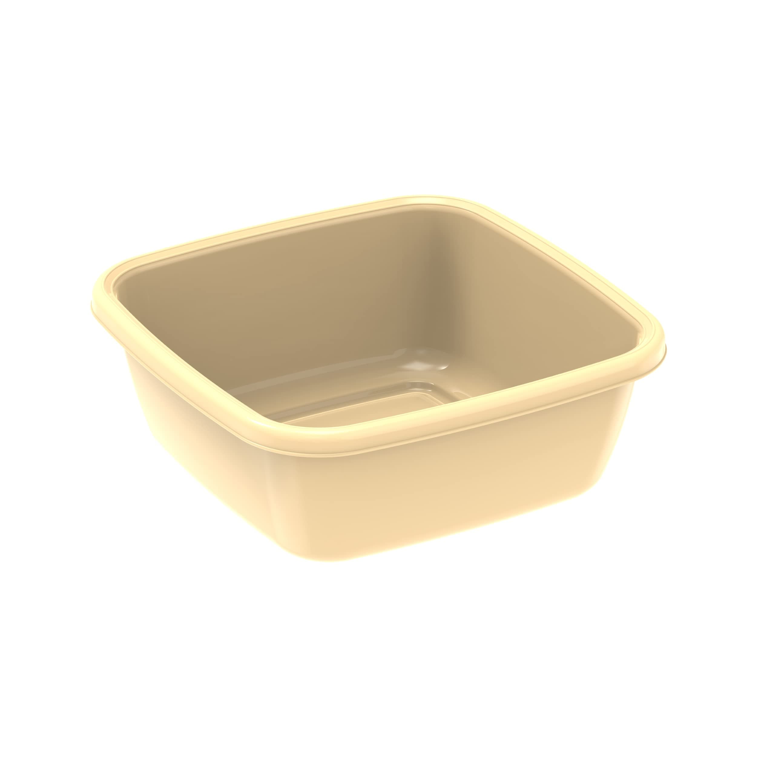 12L Square Plastic Basin Tub, Ivory, IFHHBS008IV, Square Basin