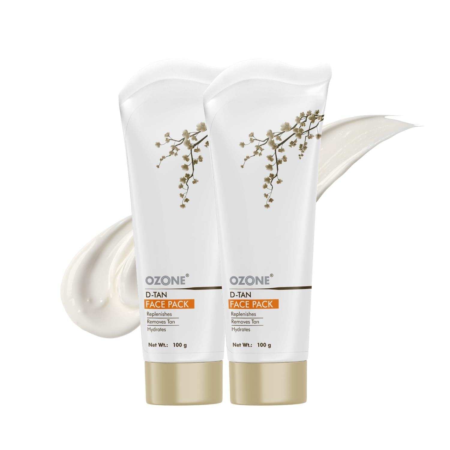 D-Tan Face Pack | Enriched with Aloe Vera, Zinc Oxide & Kaolin | Detan Face Pack For Men & Women | All Skin Types Tan Removal, Replenishes & Hydrates Skin | 100gm (Pack of 2)