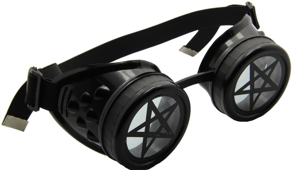 Steampunk Airflow Black Color Frame & Star Lens Goggles