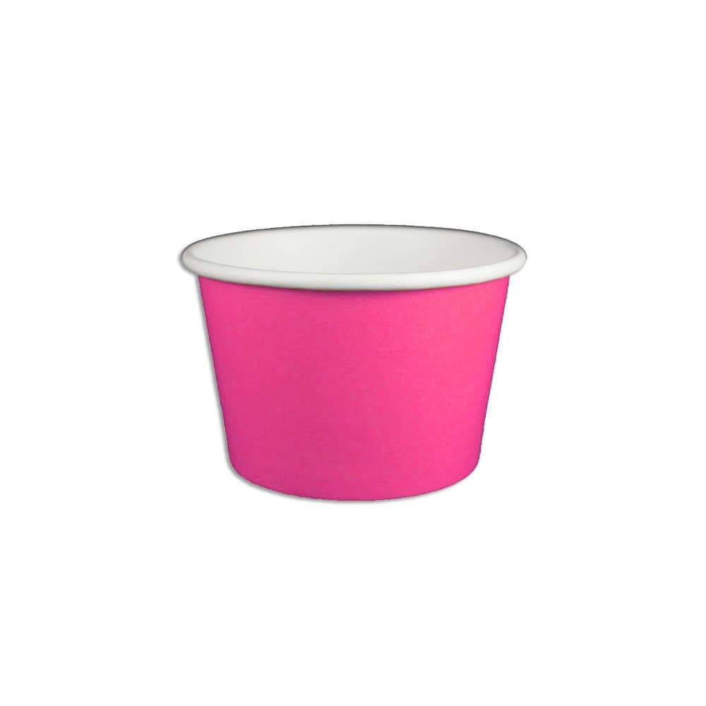 Yocup 8 oz. Solid Pink Paper Ice Cream/Frozen Dessert Cup - 50 ct