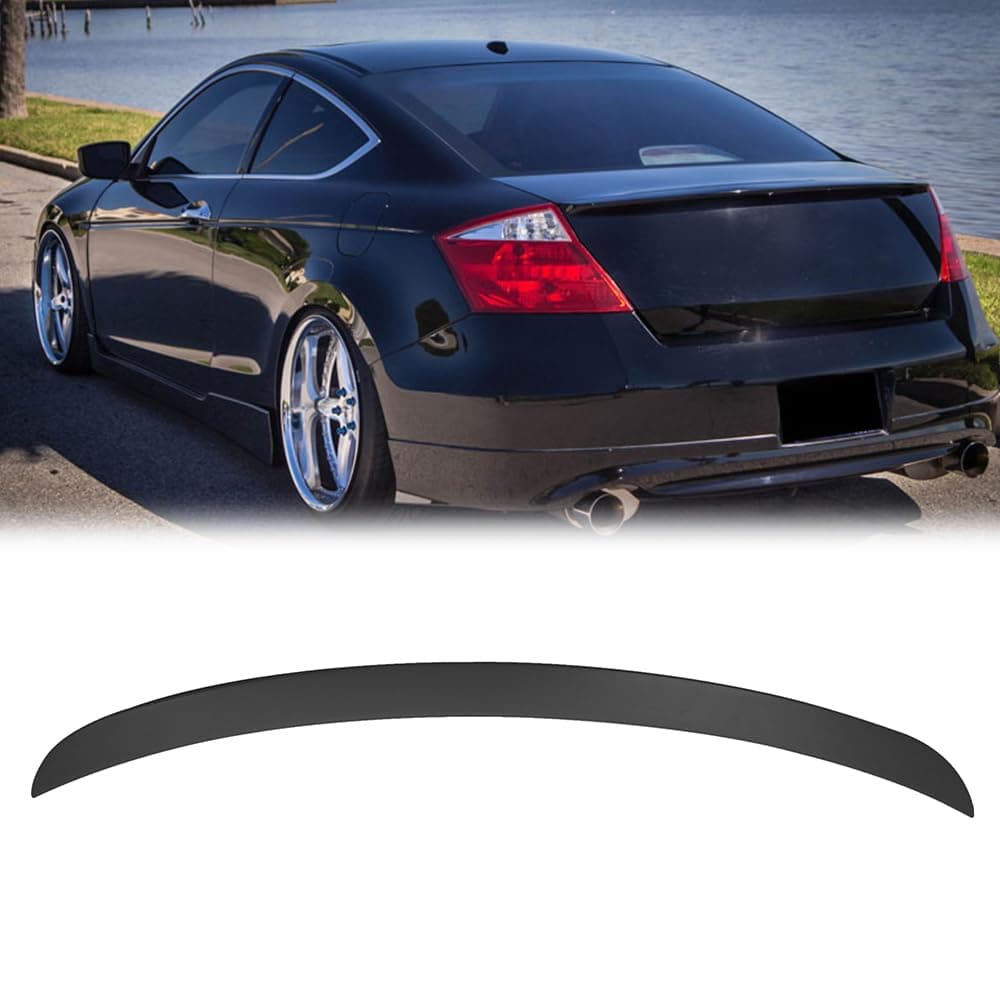 Trunk Spoiler Compatible with 2008-2012 Honda Accord Coupe, ABS Unpainted OEM Factory Style Rear Trunk Tail Lid Racing Spoiler Wing
