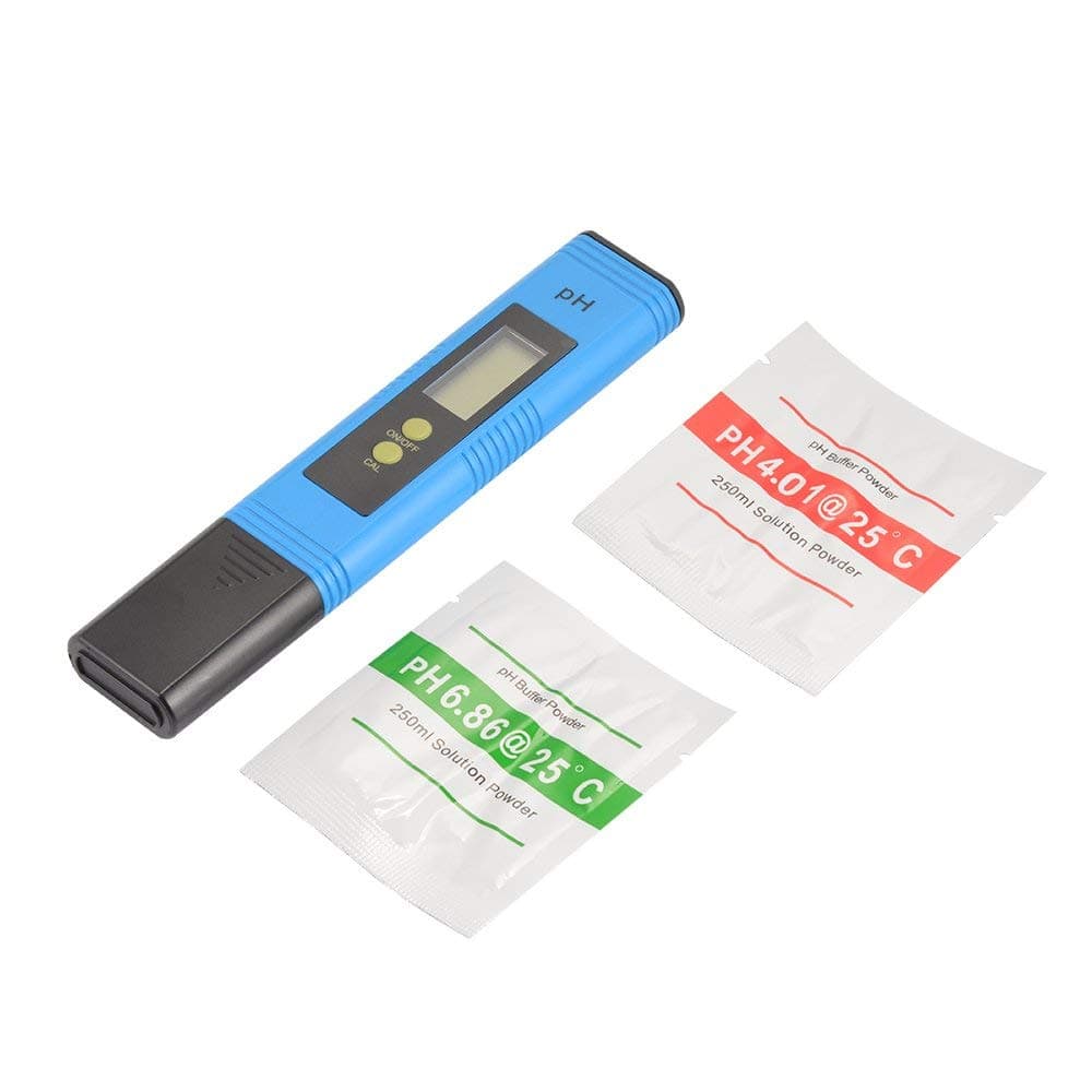 ZBLighting Digital PH Meter 0.01 Res 0-14.0 Range Tester with Calibration Buffer Powder for Drinking Water Hydroponics Pool