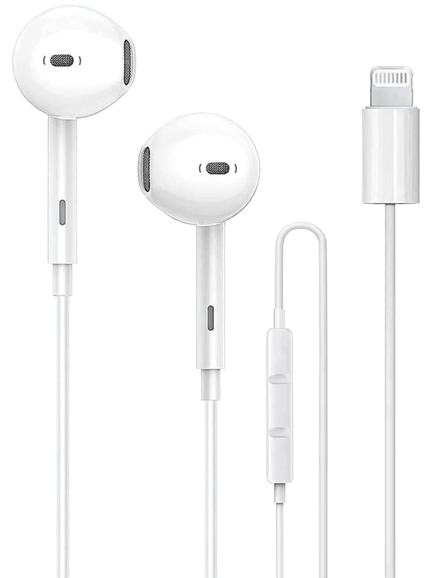 Case Logic Apple Earbuds/iPhone Headphones Wired with Lightning Connector(Built-in Microphone & Volume Control) iPhone Earphones Compatible 14/13/12/SE/11/XR/XS/X/8/7-All iOS White,XC60