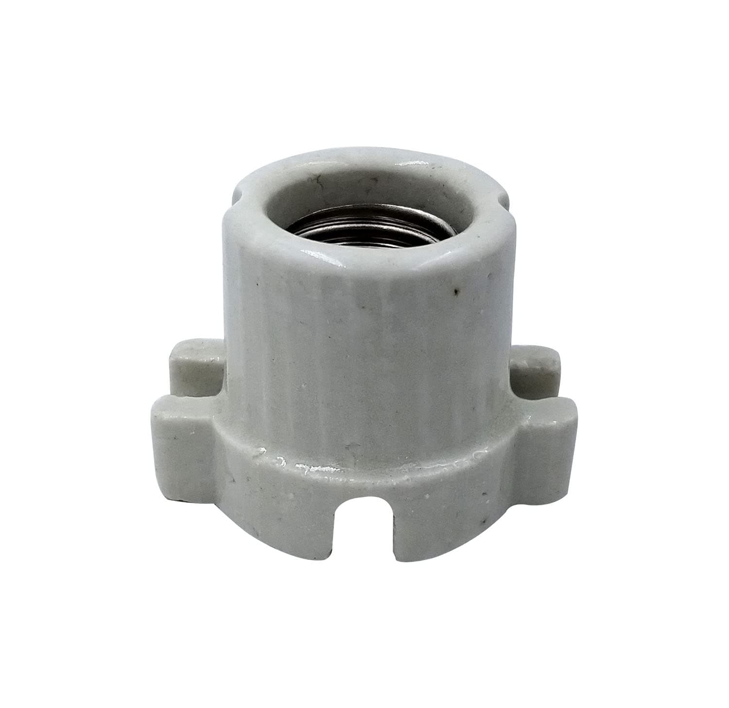 E27 Ceramic Bulb Holder | Heat Resistant Infrared Lamp Holder for IR Heat Bulb, Heating Lamp, Reptile & Aquarium Use | Durable Off-White Socket (Pack of 1)