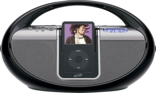 iLive Docking System and Boombox with Speakers for iPod and MP3 Players (Black)