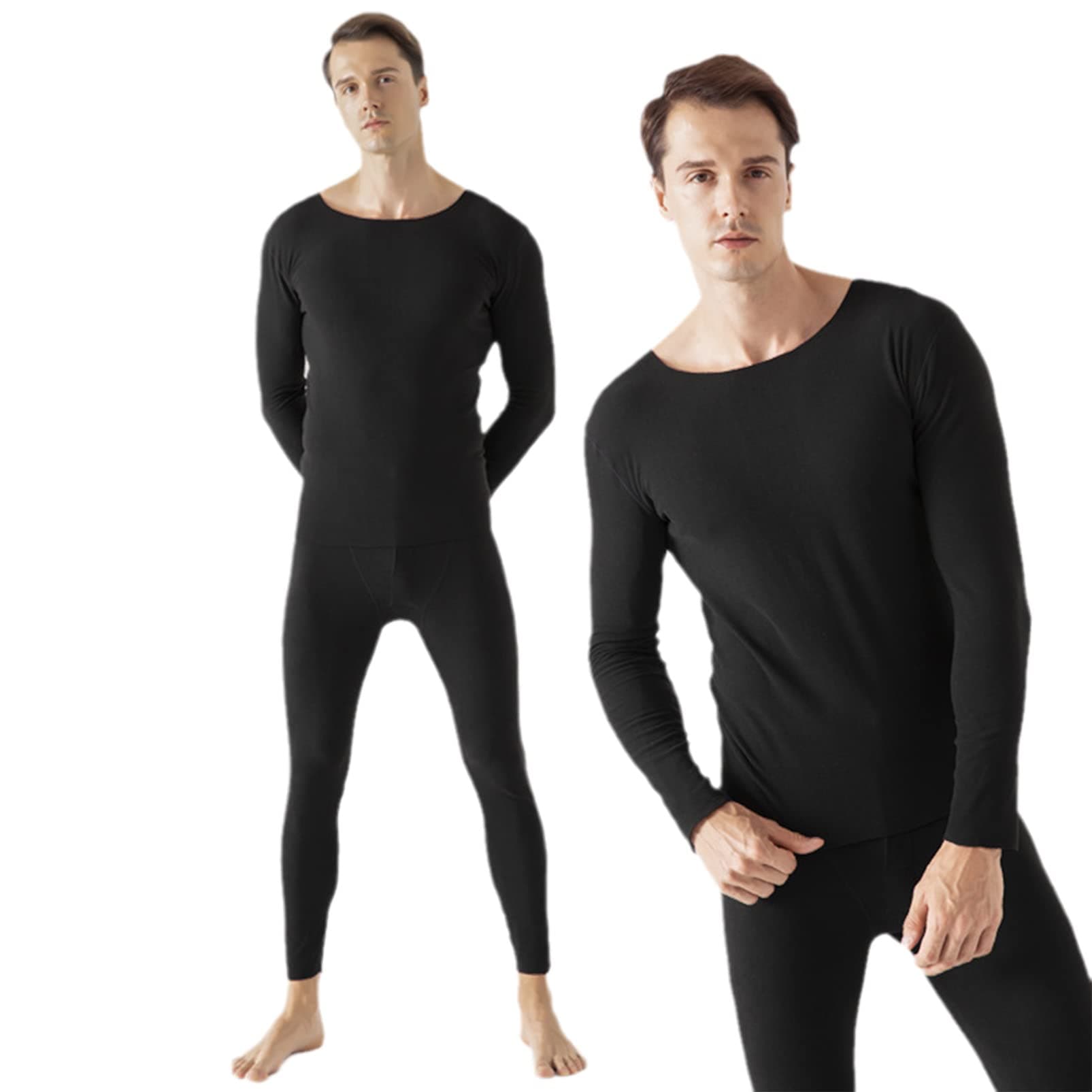 Long Johns Thermal Underwear Set for Men Fleece Lined Base Layer Set.