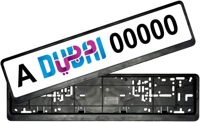 Car Plate Number Holder Long - Black