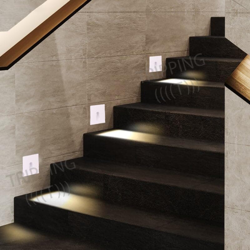 TRIPPING Conceal (3W White Body Squre LED Foot Light - IP65 Waterproof Outdoor/Indoor Step Light - Warm White Flush Mounted Aluminum Wall Light for Stairs, Corridor, Garden, and More)