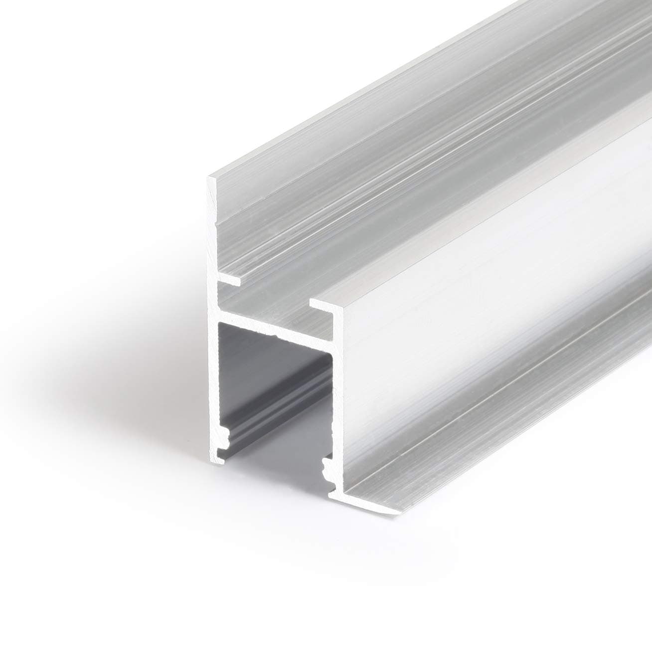 1m/100cm/1000mm Linear LED Profile C1, raw Aluminium, Milky Diffuser, for Plaster Boards-Ceiling, Wall, Floor