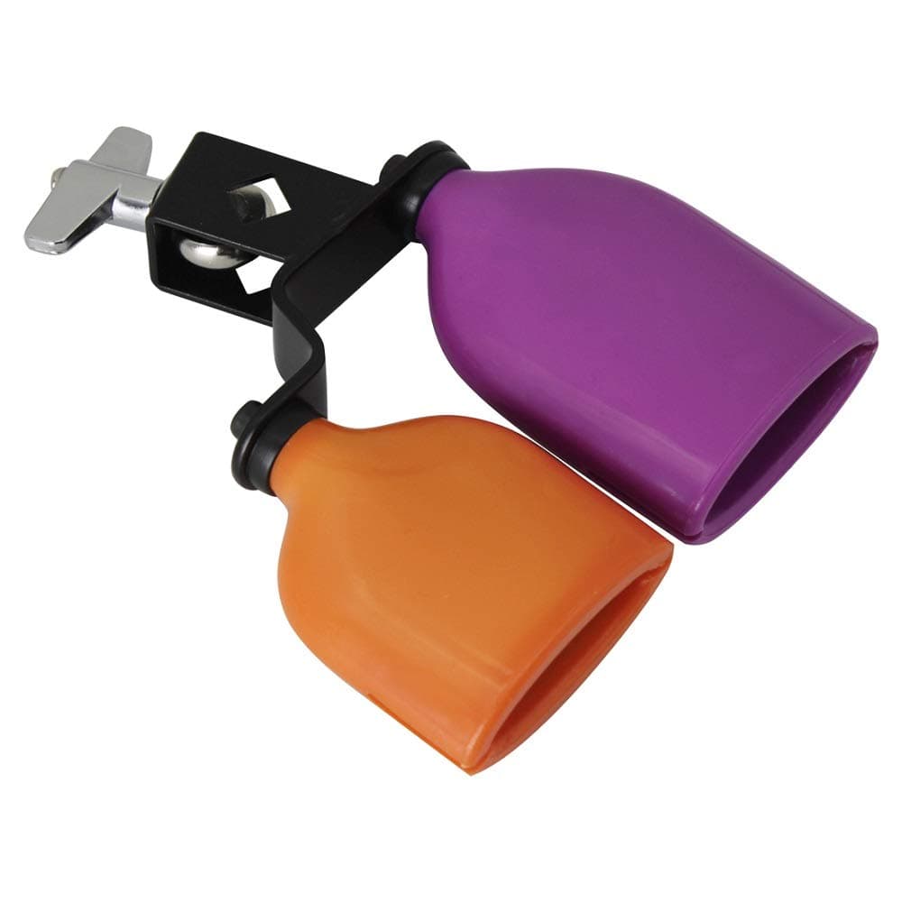 Bicolor Cowbell for Drum Set High and Low Tones Double Mounted Bell Kit Percussion Instruments Medium Size