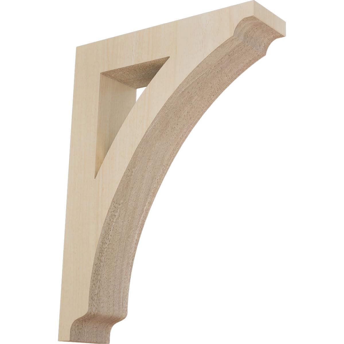 1 3/4-INCH W X 6 1/2-INCH D X 9-INCH H SMALL THORTON WOOD BRACKET, RUBBERWOOD