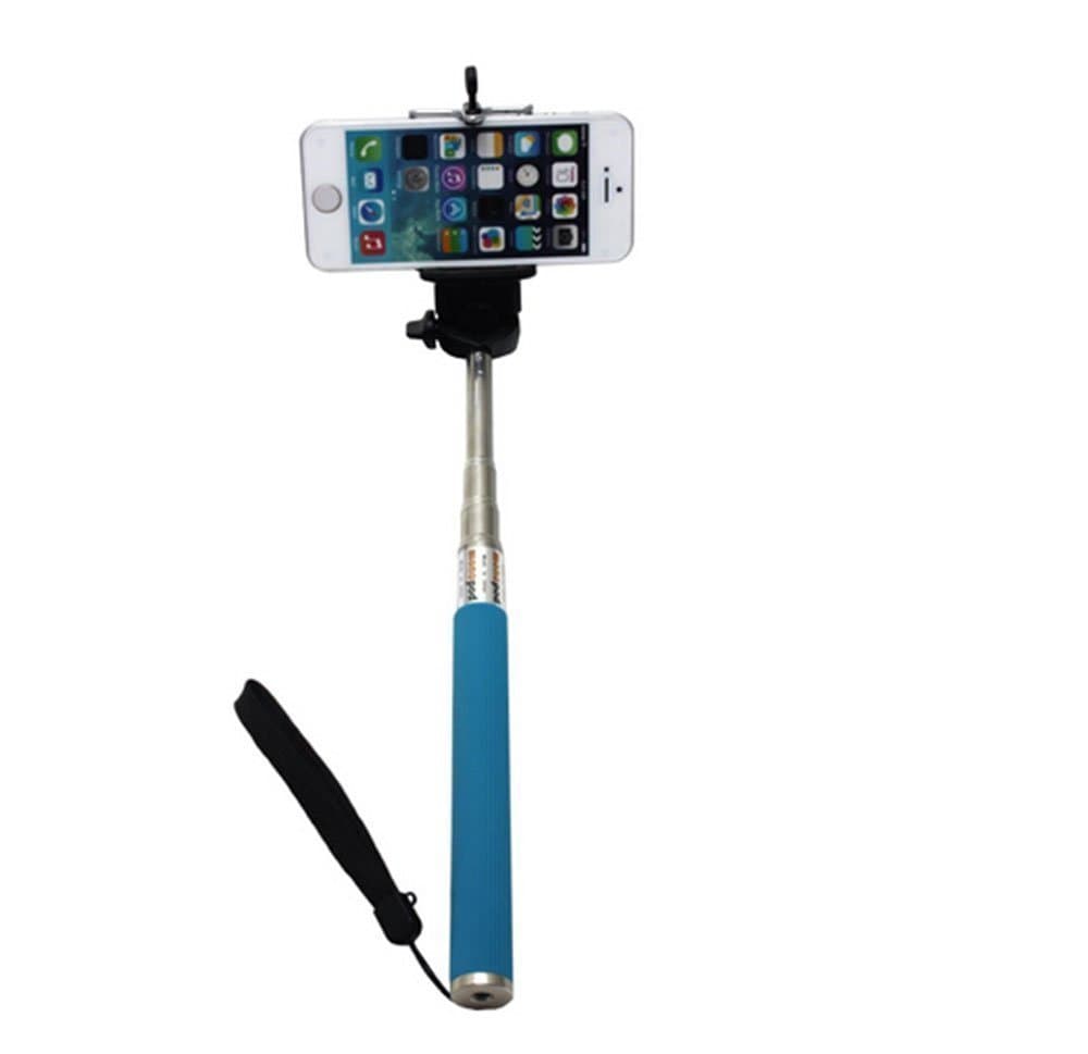 RuiLida Selfie Stick Monopod - BLUE Extendable Selfie Handheld Stick Monopod + Adjustable Phone Holder Mount + Bluetooth Wireless Remote Shutter for iPhone Samsung and other System Over IOS 6.0 and Android 4.2.2 Smartphones Blue