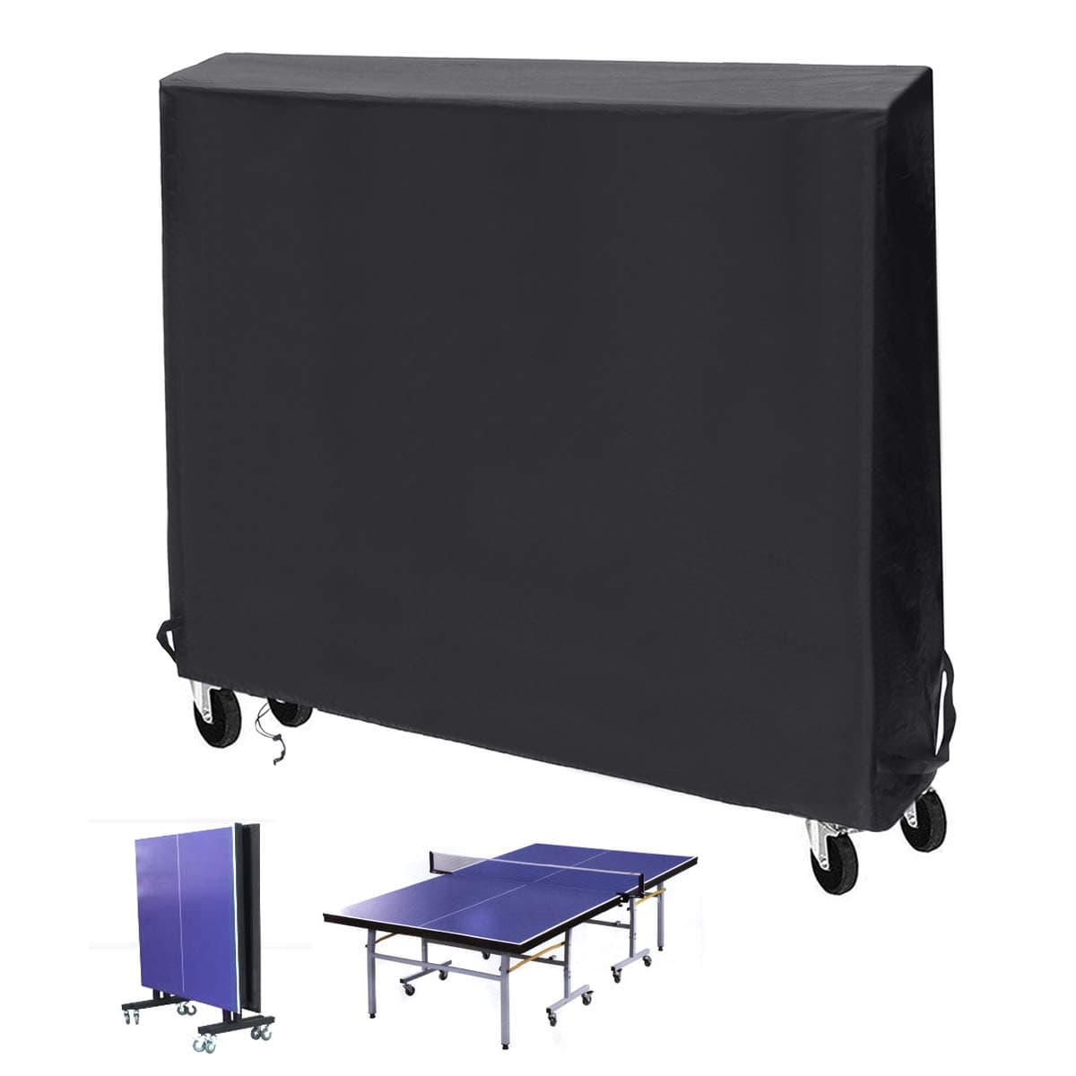 Pathonor Table Tennis Table Cover Heavy Duty Waterproof/Dustproof/Sunproof Oxford Fabric Protective Ping Pong Table Cover Outdoor/Indoor with Side-Strap (185x165x71cm)