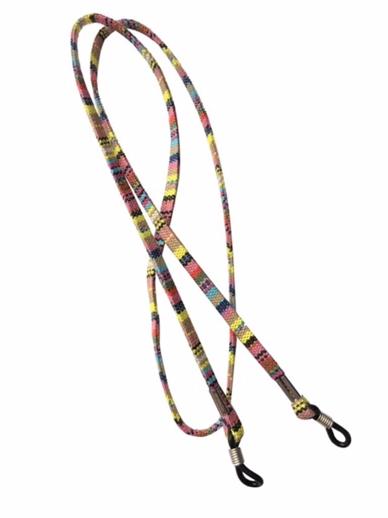 NEW Beige Multi Coloured Weave Sunglasses/Glasses Spectacle Flat Strap Cord Holder
