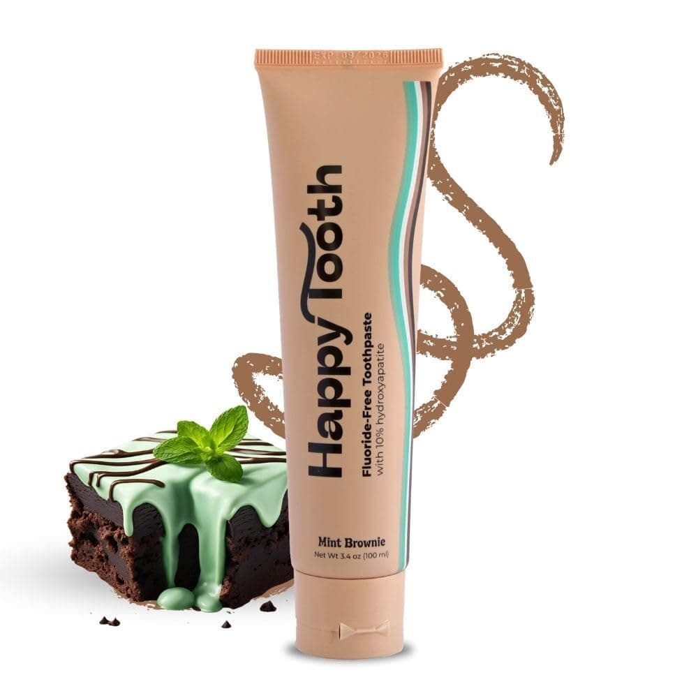 Happy Tooth Natural Toothpaste with Hydroxyapa, Fluoride Free and Sodium Lauryl Sulphate (SLS), Whitening for Sensitive Teeth, Ingredients 3.4 oz Liquid (Pack of 1)