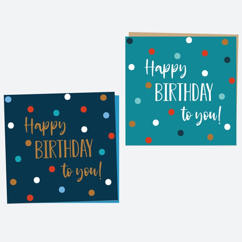 Dotty about Paper Birthday Cards For Him - Navy Spots - Pack of 2 (50 0012)