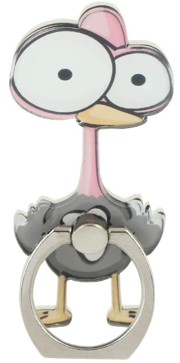 Funky Mobile Phone Ring Grip Holder Stand 360 Degree Rotation with Finger Ring for All Mobile Phone and Tablet (Universal) Ostrich